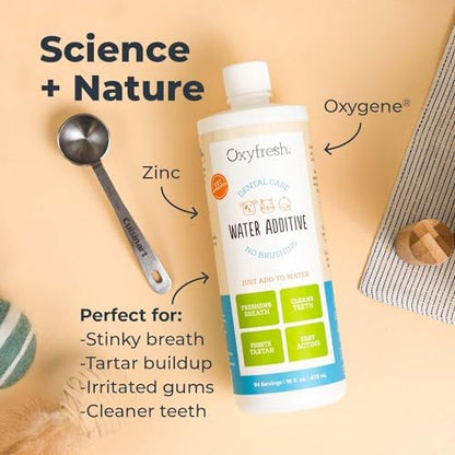 Oxyfresh Premium Pet Dental Care Solution Pet Water Additive: Best Way to Eliminate Bad Dog Breath and Cat Bad Breath - Fights Tartar & Plaque - So Easy, Just Add to Water! Vet Recommended 16 oz. - Image 5