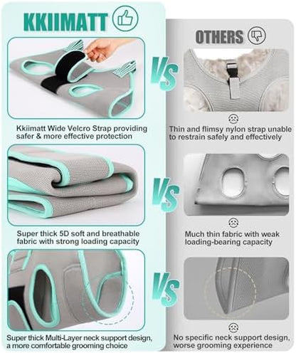 Kkiimatt Dog Grooming Hammock Harness, Small Dog Groming Sling, Gray Dog Hanging Harness for Nail Trimming,Dog Nail Clipping Hanger Restraint Holder - Image 4