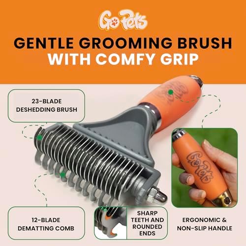 GoPets 2-in-1 Deshedding & Dematting Comb & Grooming Brush for Dogs & Cats - Image 3