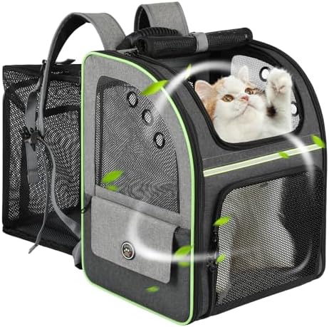 Cat Carrier Backpack, Large Cat Backpack Carrier Soft, Expandable Airline Approved Cat Carrier for Small Dogs Puppies Medium Cats Suitable for Hiking/Camping by Unknown