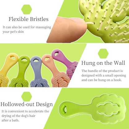 Cloud-Shaped Soft Bristle Small Dog Brush, Puppy Essentials (Green) - Image 3