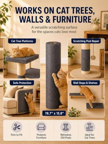 TLNNK 78.7"x15.8" Cat Scratch Furniture Protector - Dark Gray - Image 5