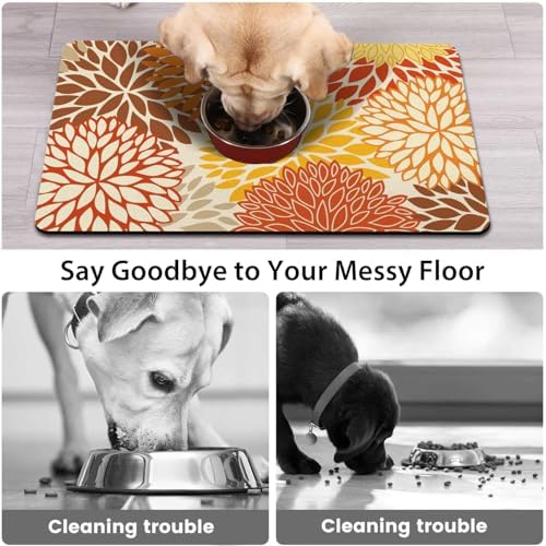 Dog Food Mat for Floors, Absorbent Pet Cat Food Bowl Mat, 12x20 in - Image 2