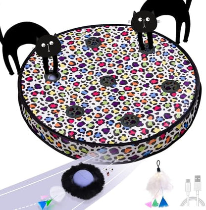 ORSDA Cat Toys, Interactive Activated Moving Ball in 7 Holes Mat, Automatic Fast Rolling Ball, Hide and Seek Toys for Indoor Cats, Exercise Kicker Mouse Catching Game by ORSDA