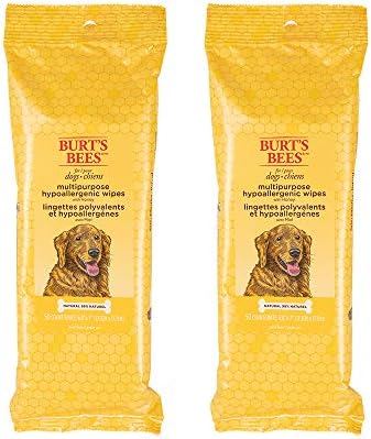 Burts Bees for Pets Honey Multipurpose Dog Grooming Wipes, 50 Count, 2-Pack by BurtsBeesforPets
