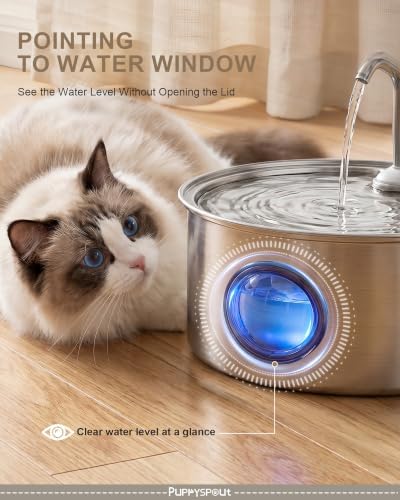 Puppyspout Cat Water Fountain Stainless Steel - 108oz - Image 5