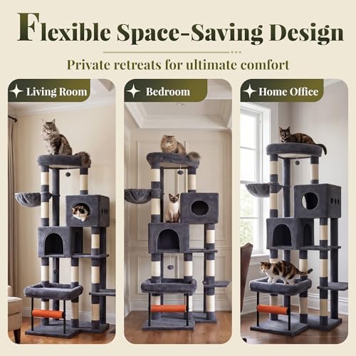 Hey-brother Cat Tree Tower with Stable L-Shaped Widen Base, Condo, MPJ086G - Image 6