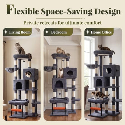 Hey-brother Cat Tree Tower with Stable L-Shaped Widen Base, Condo, MPJ086G - Image 6