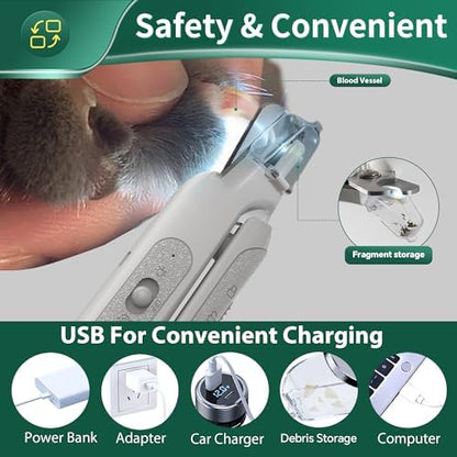 CATPICK 2-in-1 Cat & Dog Nail Clippers with Grinder and Dual LED Lights - Image 4