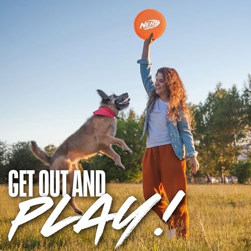 Nerf Dog Nylon Flyer Dog Toy, Flying Disc, Lightweight, Durable and Water Resistant, Great for Beach and Pool, 9 inch diameter, for Medium/Large Breeds, Single Unit, Orange - Image 4