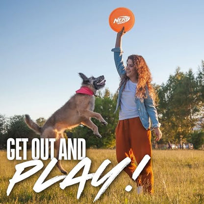 Nerf Dog Nylon Flyer Dog Toy, Flying Disc, Lightweight, Durable and Water Resistant, Great for Beach and Pool, 9 inch diameter, for Medium/Large Breeds, Single Unit, Orange - Image 4