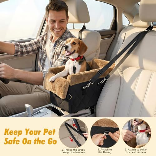 VavoPaw Center Console Dog Car Seat for Small Dogs&Cats Under 12 LBS - Image 5