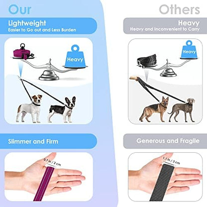 AUTOWT Double Dog Leash, No Tangle 360°Swivel Rotation Reflective Lead Attachment Adjustable Length Dual Two Dogs Lead Splitter, Comfortable Shock Absorbing Walking Training for 2 Dogs - Image 2