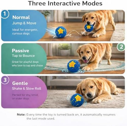 Interactive Dog Ball Toy for Medium & Large, Automatic Moving TPU - Image 6