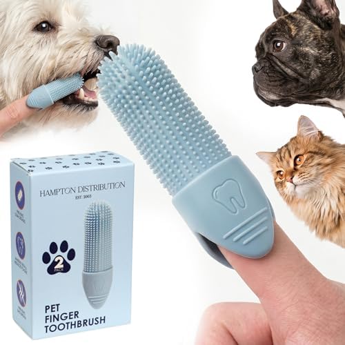 Hampton Distribution 2-Pack Pet Dental Care Kit - 360° Silicone Dog & Cat Finger Pet Toothbrush by HamptonDistribution