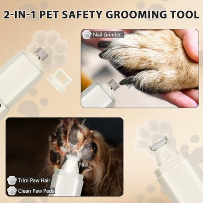 Dog Nail Grinder Quiet, 2-in-1 Paw Trimmer with Light for Dogs - Image 2