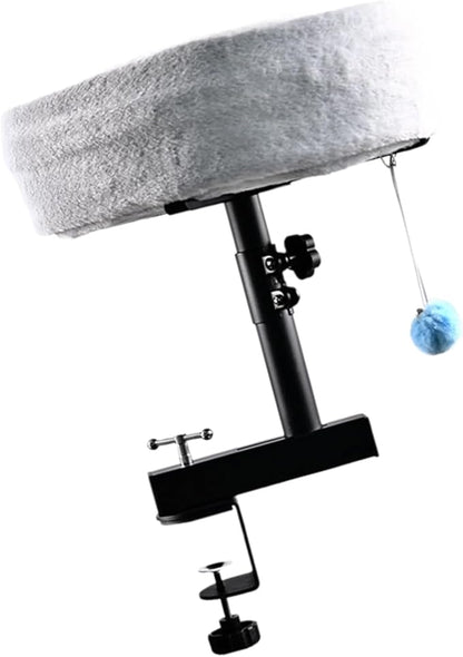 Desk Hammock for Cat with Height Adjustable Lounging Bed Perch Breathable Cloth Resting Bed Hammock