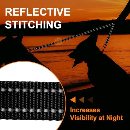 MingXpet Double Dog Leash for Two Dogs, No Pull Dog Leash, 360° Swivel No Tangle for Small Dogs Walking & Training, Shock Absorbing Reflective Bungee, Black - Image 5