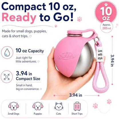 Dog Water Bottle Portable Travel Pet 2-in-1 Stainless Steel Bowl - Image 6