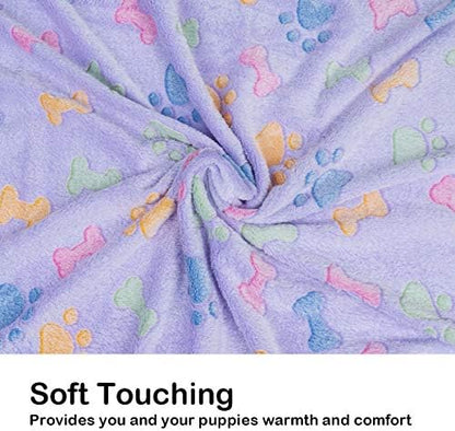 Dono 1 Pack 3 Dog Blankets, Soft Fluffy Fleece Pet Blanket Warm Sleep Mat Paw Print Design Puppy Kitten Throw Blanket Doggy Mat, Blanket for Dogs - Image 6