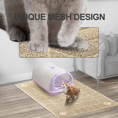 Cat Litter Box Mat, 35" x 24" Large Waterproof Litter Trapping Mat - Image 3