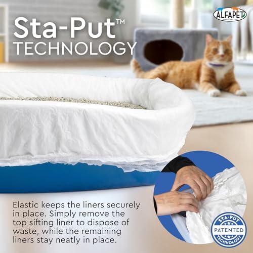 Alfapet Sifting Cat Litter Box Liners - Jumbo 10 Count, Tear-Resistant Cat Litter Bags, Waterproof Kitty Litter Liners, Fits Litterbox Pan Sizes X-Large, X-Giant, 37" x 18" 30 lb Capacity - Image 5