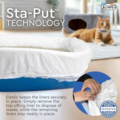 Alfapet Sifting Cat Litter Box Liners - Jumbo 10 Count, Tear-Resistant Cat Litter Bags, Waterproof Kitty Litter Liners, Fits Litterbox Pan Sizes X-Large, X-Giant, 37" x 18" 30 lb Capacity - Image 5
