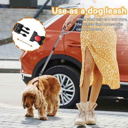 Dog Seat Belt, Durability Retractable Dog Car Harness Adjustable Dog Seat Belt for Vehicle Nylon Pet Safety Seat Belts Heavy Duty & Elastic, Black&Grey - Image 4