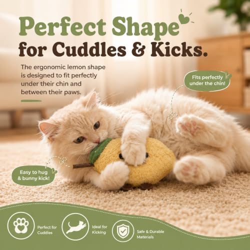 Durable and lnteractive Cat Teething Stick Toys: Chewing Stick, Grinding Teeth Rod, and chewable Cat Doll for Your Pet's Entertainment (Lemon Yellow) - Image 2