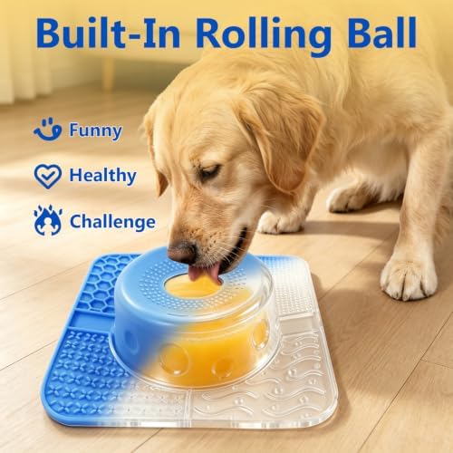 Slow Feeder Dog Bowl Set, Interactive Feeder with Silicone Lick Mat - Image 3