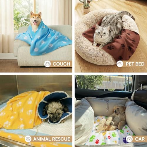 LINENLUX Fleece Dog Blankets 6-Pack, Soft Stretchy for Small Medium Puppy - Image 6