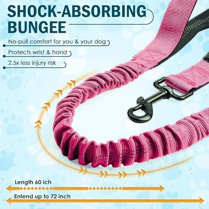 Hands Free Dog Leash with Waist Belt and Bungee for Walking - Image 2