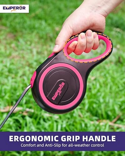 Emperor Pets Retractable Dog Leash, 26 ft, Up to 110lbs, Pink -PK26 - Image 4