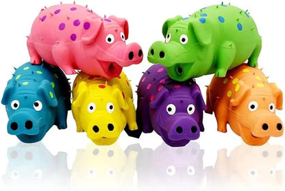 Squeaky Pig Dog Toys, 2 Pack Grunting Pig Dog Toy that Oinks Grunts for Small Medium Large Dogs, Grunting Pig Sound Play Dog Toy