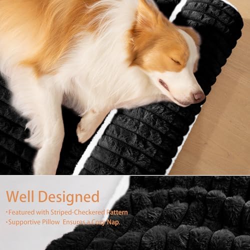 Orthopedic Large Dog Bed Pillow Pet Sofa Bed 48''X30'' Black - Image 5