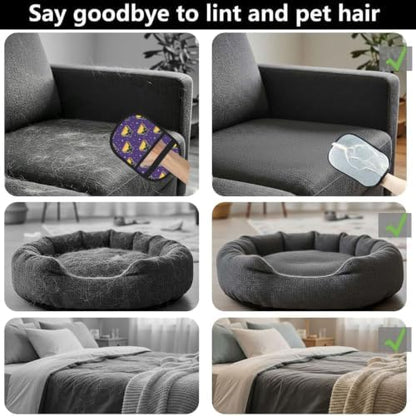 Black Cat Taco Mexican Food Purple Pet Hair Removal Glove For Cats Dogs - Image 4
