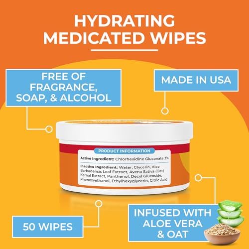 Paw Science 3% Chlorhexidine Wipes for Dogs and Cats - Cleansing Antiseptic, Antibacterial, Antifungal Wipes with Aloe for Skin Infections, Itchy Yeast Paws, Cat Acne - Image 3