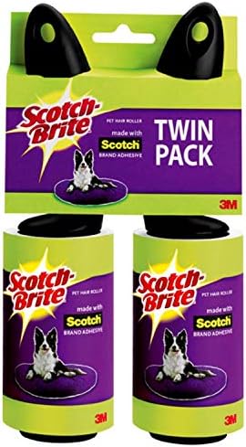 Scotch-Brite Pet Hair & Lint Roller, Twin Pack, Works Great On Pet Hair, 2 Rollers, 56 Sheets Per Roller by Unknown