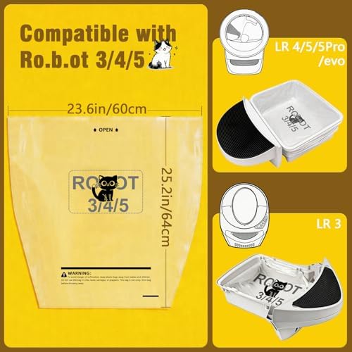 Litter Box Liners 150 Count for Litter R.o.bot 3/4/5-25.2 x 23.6 IN - Image 2