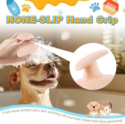 2-in-1 Dog Bath Brush for Grooming & Massage - Pet Silicone Brush for Long & Short Haired Dogs and Cats, Dog Scrubber for Bath, Rubber Curry Brush, Use Wet as Bath Brush or Dry for Grooming - Image 3