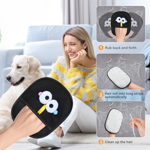 Pet Hair Removal Glove for Cats & Dogs 2PCS, Reusable and Washable Pet Hair Remover Tool for Clothing, Couch, Carpet, Car Seat - Image 3