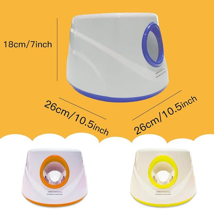 Automatic Dog Ball Launcher-Small Silent Dog Ball Thrower, 3 Adjustable Distances (20ft/33ft/46ft), Rechargable,Includes 3 Durable 2.3" Balls for Small/Medium Dogs (Yellow, Medium)