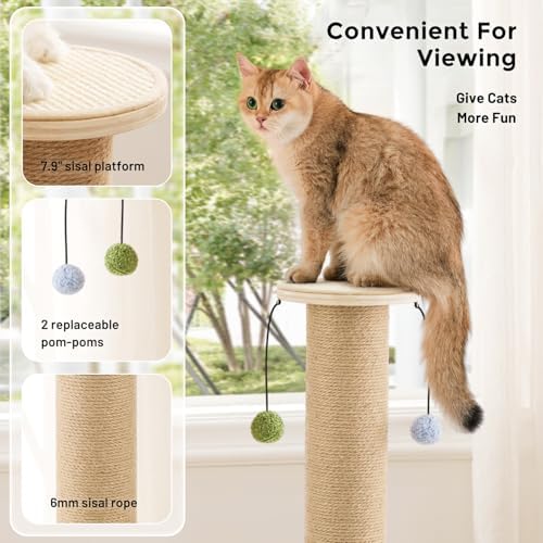 ZOMISIA 35'' Tall Cat Scratching Post for Indoor Cats Adults - Image 2