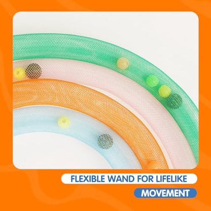 Cat Teaser Toys with Feathers and Bells, Flexible Tube 4-Pack - Image 6