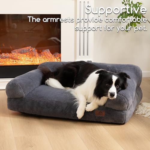 Hollypet Dog Large Cat Bed Puppy Couch Beds for Pets up to 50 lbs - Image 4