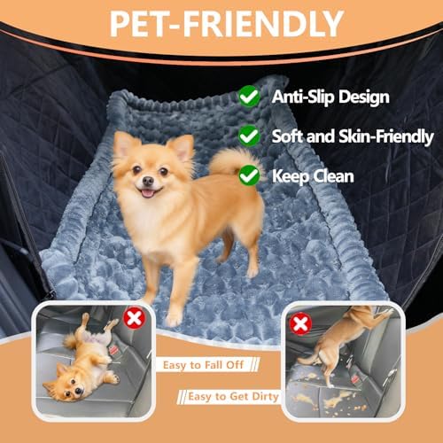 Dog Car Seat Cover 2 Piece Seat Waterproof Hammock and Grey Cover - Image 3