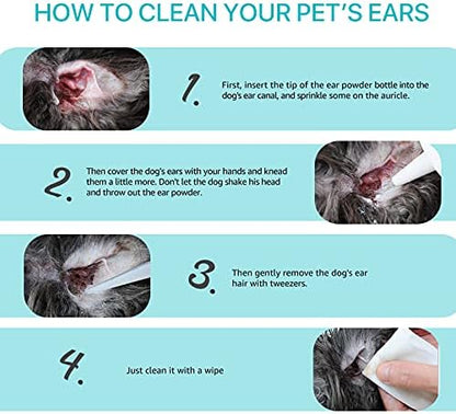 Dog Ear Cleaner, 30g Removal Ear Powder for Dogs and Cats, Gently Removes Ear Wax, Fights Odor & Soothes Itchy Ears, Supports Infection Prone Ears - Image 3