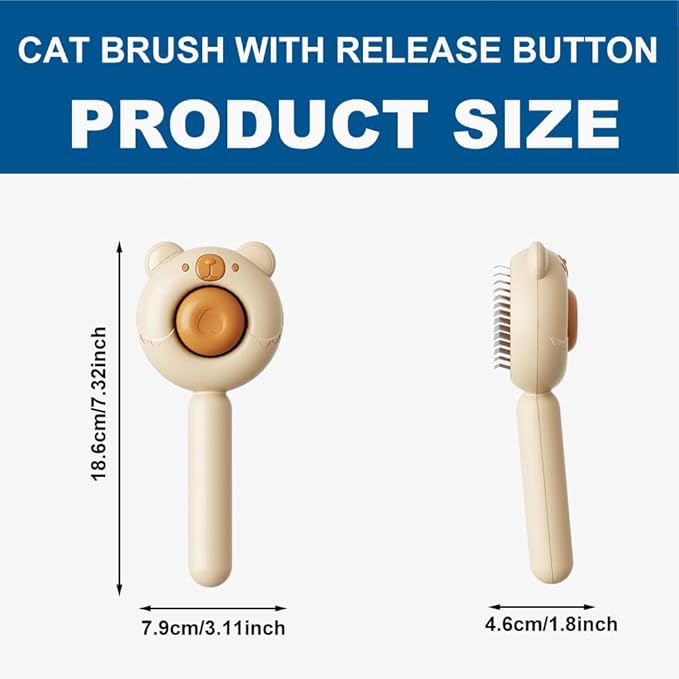 Dog Brush for Shedding, Gentle Self Cleaning Pet Brush with Release Button for Cats and Dogs, Easy to Remove Loose Hair Daily Grooming Tool During Shedding Season