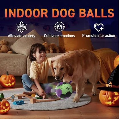 QDAN Halloween Dog Toys, Dog Soccer Balls with Straps, Outdoor Dog Toys - Image 3