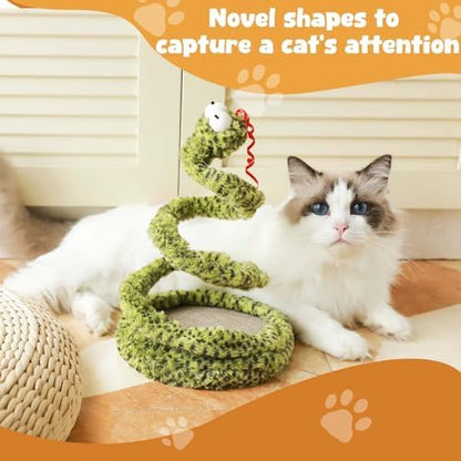 Cat Toy Indoor Cat: Cat Springs Snake Toy with Catnip - Interactive Toy with Rattling Stones & Rustling Sounds, Quirky Shapes for All Breeds to Play Alone (Yellow) - Image 2